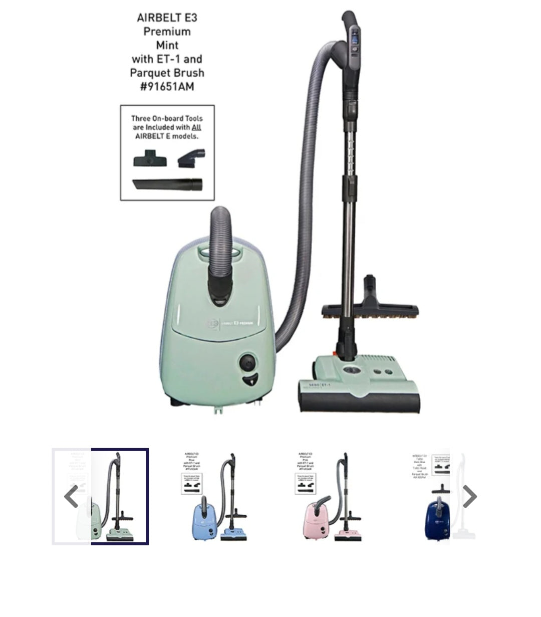 SEBO® AIRBELT® E1 Kombi, E2 Turbo and E3 Premium